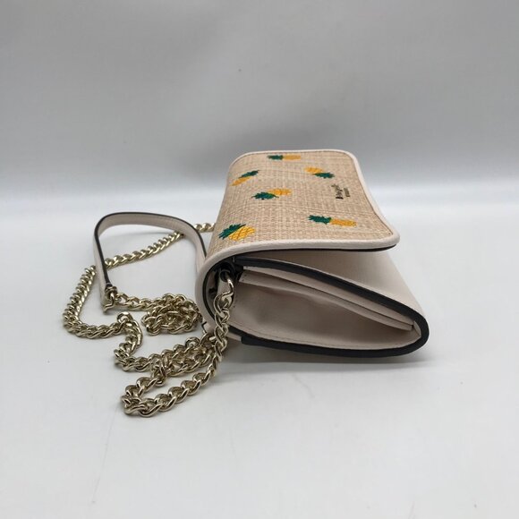 Kate Spade Beige Leather Darcy Pineapple Chain Wallet - Picture 4 of 10